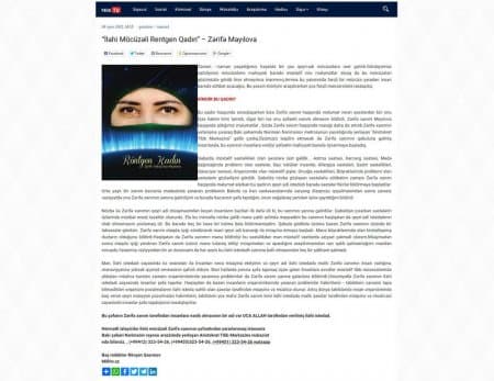 MİLLİTV.AZ: “İlahi Möcüzəli Rentgen Qadın” – Zərifə Mayılova